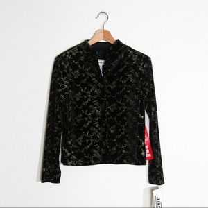 JBS LTD Embellished 90s Glitter Velvet Jacket